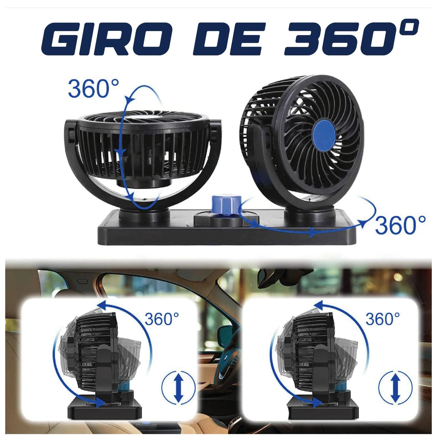 VENTILADOR DUAL GIRATORIO AUTOCOOL™ 360°